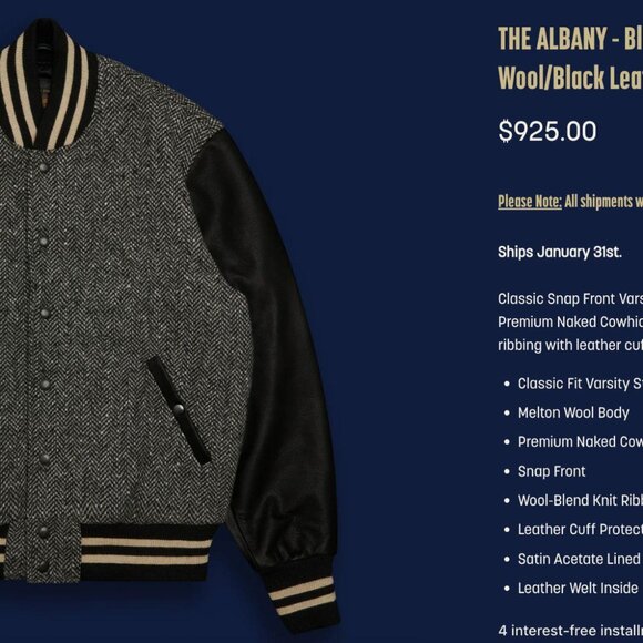 LUXURY embroidered never-worn Golden Bear varsity jacket - Picture 6 of 6